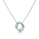 Load image into Gallery viewer, SO SEOUL Glimmer Double Circle Interlocking Mixed Colored Austrian Crystal Pendant Chain Necklace