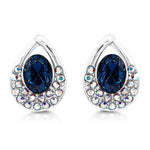Load image into Gallery viewer, SO SEOUL Enchanted Teardrop Aurore Boreale or Montana Swarovski® Crystal Pierced Stud Earrings