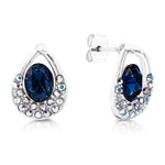 Load image into Gallery viewer, SO SEOUL Enchanted Teardrop Aurore Boreale or Montana Swarovski® Crystal Pierced Stud Earrings