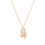 Load image into Gallery viewer, SO SEOUL Pretty Teddy Bear Chain on Neck Mother of Pearl Rose Gold Pendant Necklace