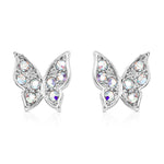 Load image into Gallery viewer, SO SEOUL Caria 3D Butterfly Aurore Boreale Austrian Crystal Pendant Necklace and Stud Earrings Jewelry Set