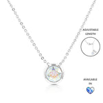 Load image into Gallery viewer, SO SEOUL Bella Classic Round Aurore Boreale or Light Sapphire Swarovski® Crystal Adjustable Necklace