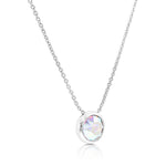 Load image into Gallery viewer, SO SEOUL Bella Classic Round Aurore Boreale or Light Sapphire Swarovski® Crystal Adjustable Necklace
