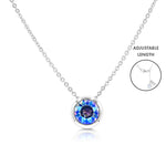 Load image into Gallery viewer, SO SEOUL Bella Classic Round Aurore Boreale or Light Sapphire Swarovski® Crystal Adjustable Necklace