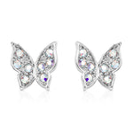 Load image into Gallery viewer, SO SEOUL Caria Flying 3D Butterfly Aurore Boreale Austrian Crystal Stud Earring