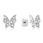 Load image into Gallery viewer, SO SEOUL Caria Flying 3D Butterfly Aurore Boreale Austrian Crystal Stud Earring