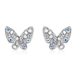 Load image into Gallery viewer, SO SEOUL Caria Butterfly Aurore Boreale Crystal Pendant Necklace and Stud Earrings Set