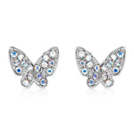 Load image into Gallery viewer, SO SEOUL Caria Flying Butterfly Aurore Boreale Austrian Crystal Pierced Stud Earrings