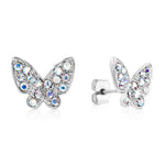 Load image into Gallery viewer, SO SEOUL Caria Flying Butterfly Aurore Boreale Austrian Crystal Pierced Stud Earrings