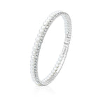 Load image into Gallery viewer, SO SEOUL Chiara Classic Double Row Pearl Austrian Crystal Adjustable Open-End Bangle