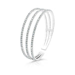 Load image into Gallery viewer, SO SEOUL Chiara Classic Triple Row White Austrian Crystal Open End Bangle