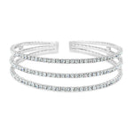 Load image into Gallery viewer, SO SEOUL Chiara Classic Triple Row White Austrian Crystal Open End Bangle