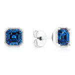 Load image into Gallery viewer, SO SEOUL Lic Crown Emerald Montana Crown Swarovski Crystal Stud Earrings
