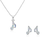 Load image into Gallery viewer, SO SEOUL Musical Note Aurore Boreale Austrian Crystal Pendant Necklace and Stud Earrings Set