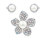 Load image into Gallery viewer, SO SEOUL Leilani Flower Austrian Crystal Rollover Clasp with Double Mini Baby Brooch Set