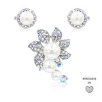 Load image into Gallery viewer, SO SEOUL Leilani Blossom with Pearl Austrian Crystal Rollover Clasp with Double Mini Baby Brooch Set