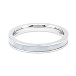 Load image into Gallery viewer, SO SEOUL Allista Simplicity Insets Mother of Pearl Full Band Rhodium/Rose Gold Ring