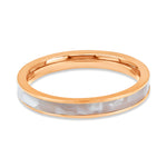 Load image into Gallery viewer, SO SEOUL Allista Simplicity Insets Mother of Pearl Full Band Rhodium/Rose Gold Ring