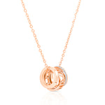 Load image into Gallery viewer, SO SEOUL Roman Numeral Rolling Barrel Austrian Crystal Rose Gold Pendant Necklace