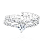 Load image into Gallery viewer, SO SEOUL Amora Love Heart 0.5 CT Diamond Simulant Cubic Zirconia Double Row Adjustable Ring