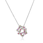Load image into Gallery viewer, SO SEOUL Aster Double Star in Mixed Colored Austrian Crystal Pendant Chain Necklace