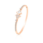 Load image into Gallery viewer, SO SEOUL Harper Wavy Fan Insets Mother of Pearl Austrian Crystal Rose Gold Bangle