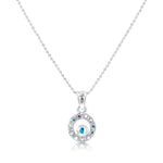 Load image into Gallery viewer, SO SEOUL Halo Open Circle Aurore Boreale Austrian Crystal Pendant Necklace and Stud Earrings Set