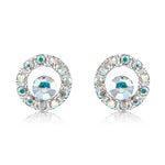 Load image into Gallery viewer, SO SEOUL Halo Open Circle Aurore Boreale Austrian Crystal Pierced Stud Earrings
