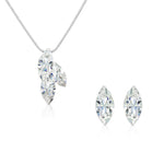Load image into Gallery viewer, SO SEOUL Ioni Triple Leaf Swarovski®Crystal Pierced Stud Earrings and Pendant Necklace Gift Set