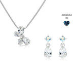 Load image into Gallery viewer, SO SEOUL Caria Butterfly Moonlight or Blue Shade Swarovski® Crystal Pendant Necklace and Stud Earrings Jewelry Set