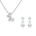 Load image into Gallery viewer, SO SEOUL Caria Butterfly Moonlight or Blue Shade Swarovski® Crystal Pendant Necklace and Stud Earrings Jewelry Set