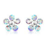 Load image into Gallery viewer, SO SEOUL Kaleidoscope Floral Aurore Boreale Austrian Crystal Pierced Stud Earrings