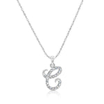 Load image into Gallery viewer, SO SEOUL Personalized Initial Alphabet Letter White Austrian Crystal Pendant Chain Necklace
