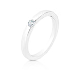 Load image into Gallery viewer, SO SEOUL Artemis Inner 0.1 CT Solitaire Diamond Simulant Cubic Zirconia Rhodium Ring