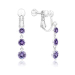 Load image into Gallery viewer, SO SEOUL Athena Three Solitaire Diamond Simulant Zirconia Hoop Earrings