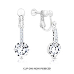 Load image into Gallery viewer, SO SEOUL Lic Crown Solitaire White or Purple Simulated Diamond Cubic Zirconia Hoop or Clip-On Earrings