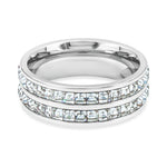Load image into Gallery viewer, SO SEOUL Allista Classic Double Band Two Row Diamond Simulant Cubic Zircon Rhodium/Rose Gold Ring