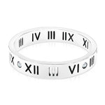 Load image into Gallery viewer, SO SEOUL Valeria Roman Numeral Encrusted White Austrian Crystal Silver/Rose Gold Ring