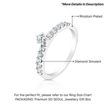 Load image into Gallery viewer, SO SEOUL Angelica Brilliant Solitaire 0.1 CT Diamond Simulant Zirconia Rhodium Ring