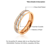 Load image into Gallery viewer, SO SEOUL Annecy Full Band with Mother of Pearl Encrusted Crystal Rose Gold Ring