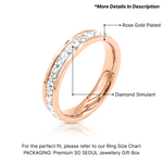 Load image into Gallery viewer, SO SEOUL Allista Classic Square Diamond Simulant Cubic Zirconia Full Band Rhodium/Rose Gold Ring