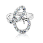Load image into Gallery viewer, SO SEOUL Your Initial Alphabet Letter White Austrian Crystal Open Adjustable Ring