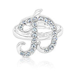 Load image into Gallery viewer, SO SEOUL Your Initial Alphabet Letter White Austrian Crystal Open Adjustable Ring