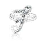 Load image into Gallery viewer, SO SEOUL Your Initial Alphabet Letter White Austrian Crystal Open Adjustable Ring