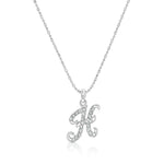 Load image into Gallery viewer, SO SEOUL Personalized Initial Alphabet Letter White Austrian Crystal Pendant Chain Necklace