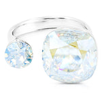 Load image into Gallery viewer, SO SEOUL Carina Adjustable Ring with Cushion-Cut Moonlight or Light Sapphire Swarovski® Crystal Accent