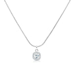 Load image into Gallery viewer, SO SEOUL Halo Cushion Cut Square Diamond Simulant Zirconia Pendant Chain Necklace