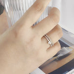 Load image into Gallery viewer, SO SEOUL Amora Love Heart 0.5 CT Diamond Simulant Cubic Zirconia Double Row Adjustable Ring