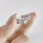 Load image into Gallery viewer, SO SEOUL Amora Love Heart 0.5 CT Diamond Simulant Cubic Zirconia Double Row Adjustable Ring