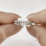 Load image into Gallery viewer, SO SEOUL Amora Love Heart 0.5 CT Diamond Simulant Cubic Zirconia Double Row Adjustable Ring